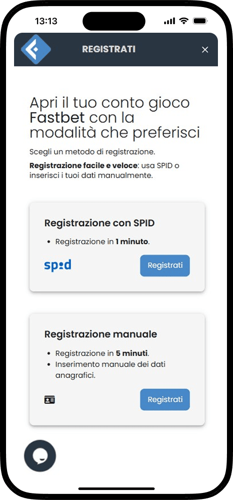 Fastbet Registrazione Passaggio 1